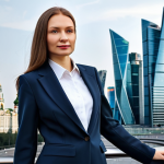 스토리텔러가 준비하는 프리젠테이션 팁 - **

"A confident businesswoman in a stylish, modest business suit, standing in front of the Moscow C...