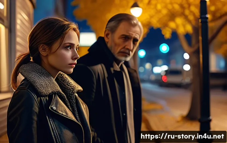 스토리텔러와 이야기 구조의 필수 요소 - A richly detailed scene of two complex characters in a dynamic urban setting, showing nuanced emotio...